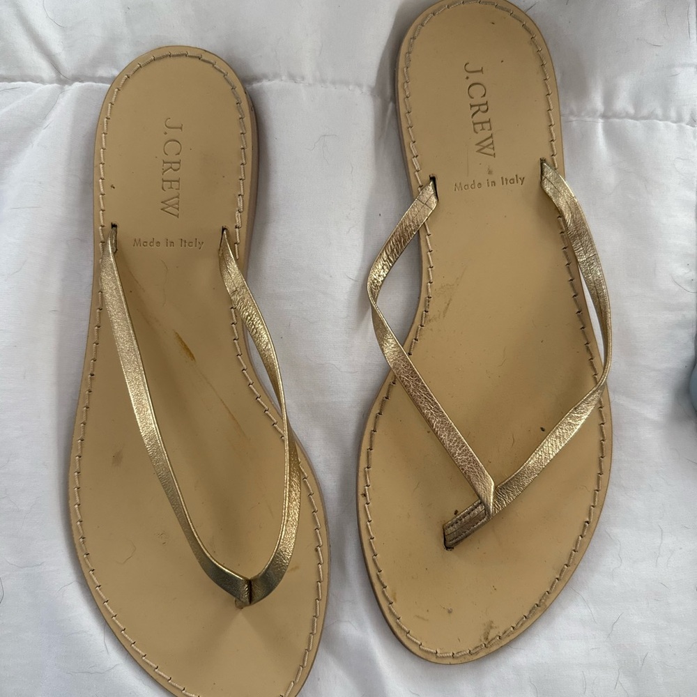 J. Crew Metallic Gold Sandals